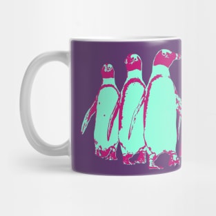 African Penguin Gang - Aqua and Magenta Mug